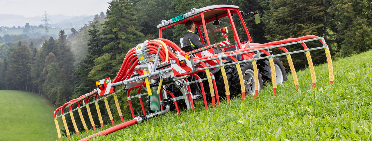 Hadorn’s Gülletechnik, Verschlauchungen, Spider Compact, Schleppschlauchverteiler